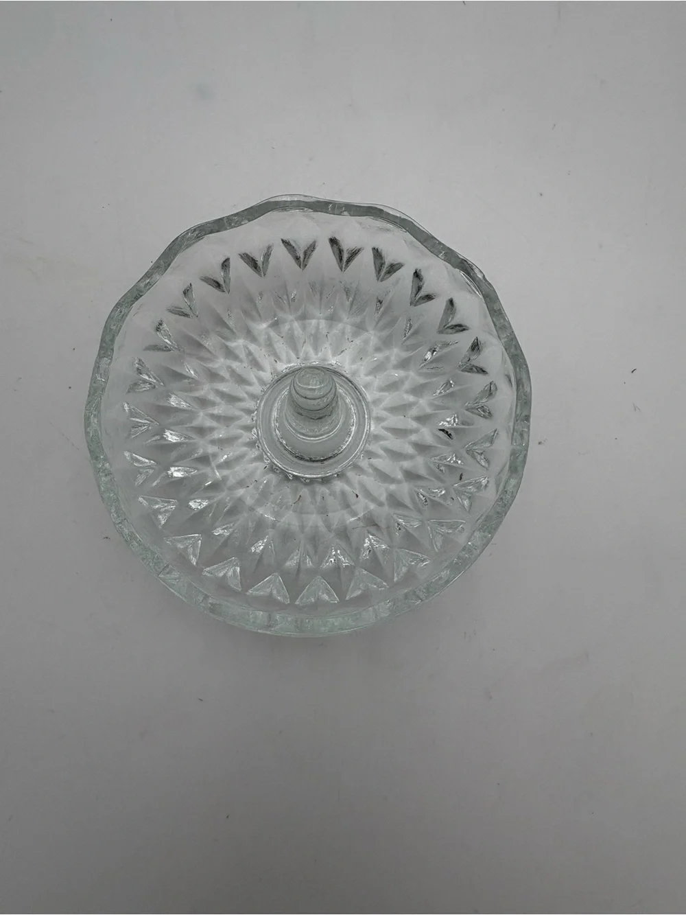 Vintage Clear Glass Ring Holder Dish